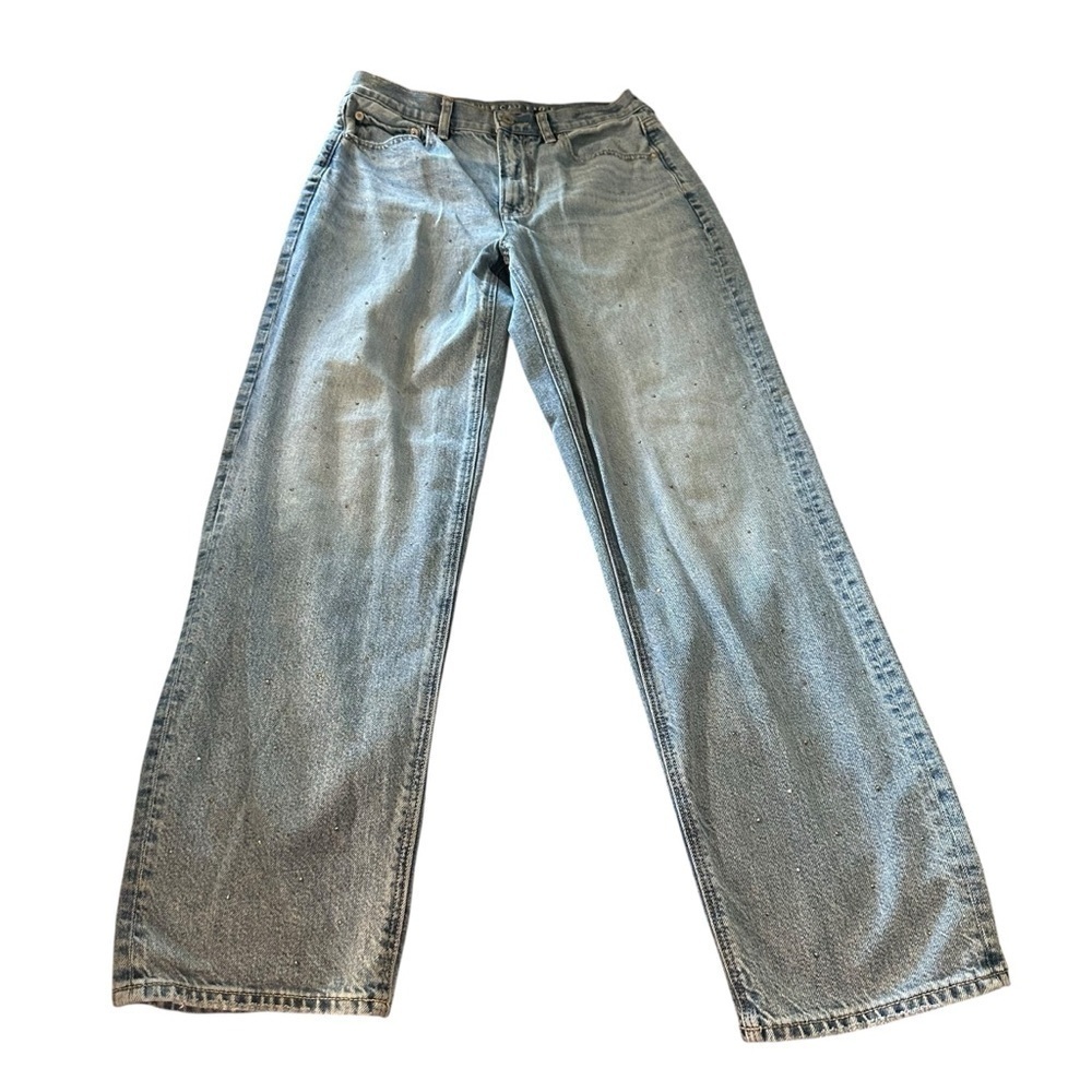 American Eagle Outfitters Light Blue Baggy Straight Leg High Rise Jeans